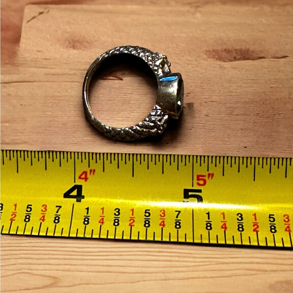 Blue Topaz Solid Sterling Silver Ring - Picture 8 of 13